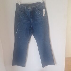 Talbots Blue Flare Jeans with Sparkle Accents